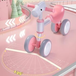 Pink and Gray Kids Ride-On Toy